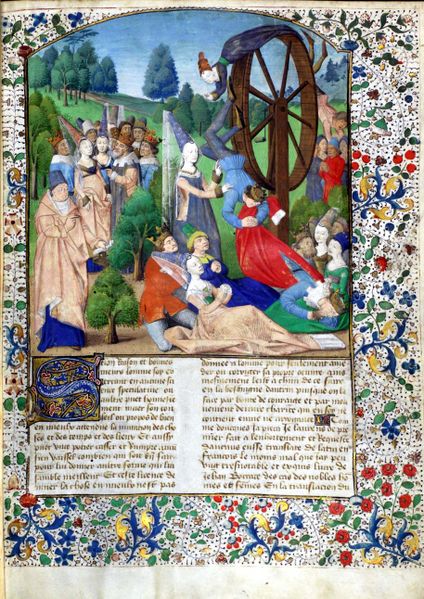 wheel of fortune medieval illustration