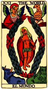 the world tarot card marseilles deck